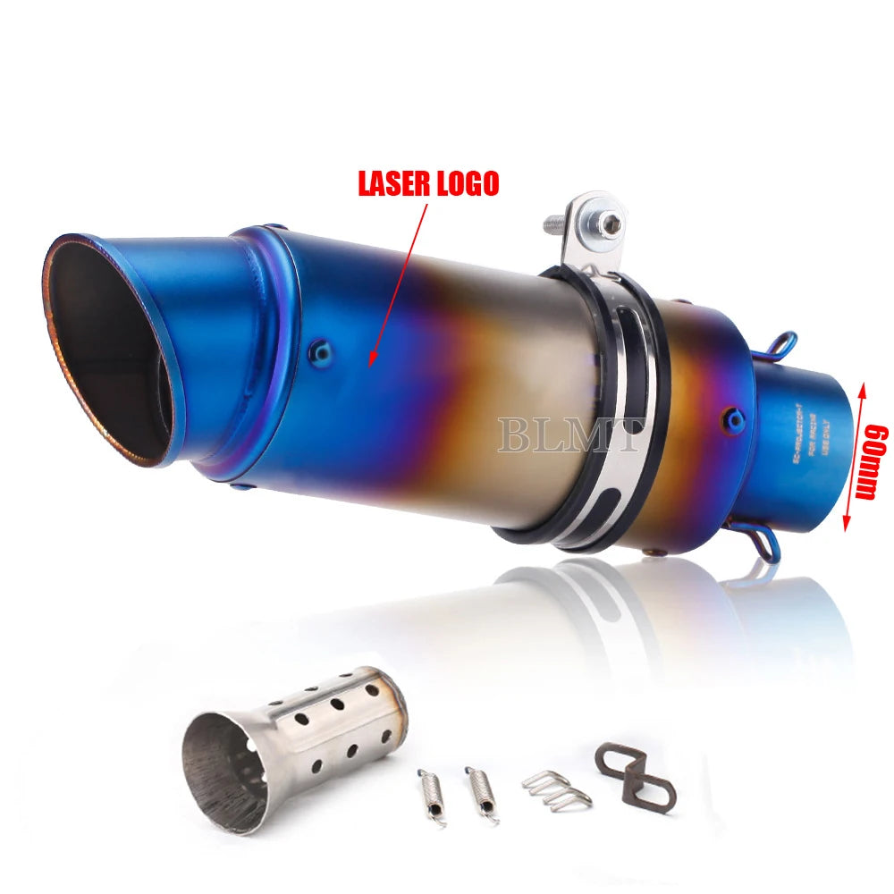 Universal Stainless Steel Slip-On Exhaust Muffler Carbon Look with DB Killer 51-60mm