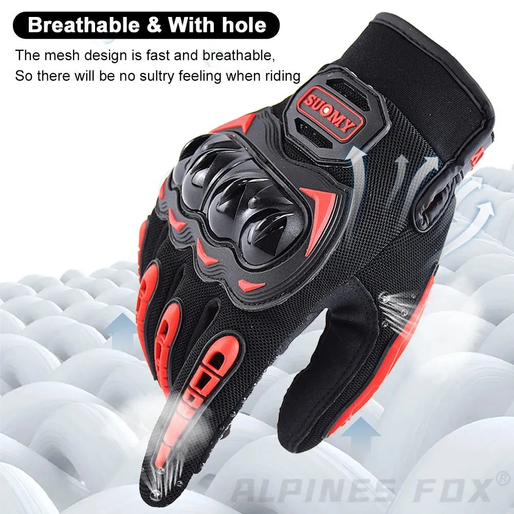 Suomy Summer Motorcycle Gloves Touch Screen Breathable Protective Riding Gloves