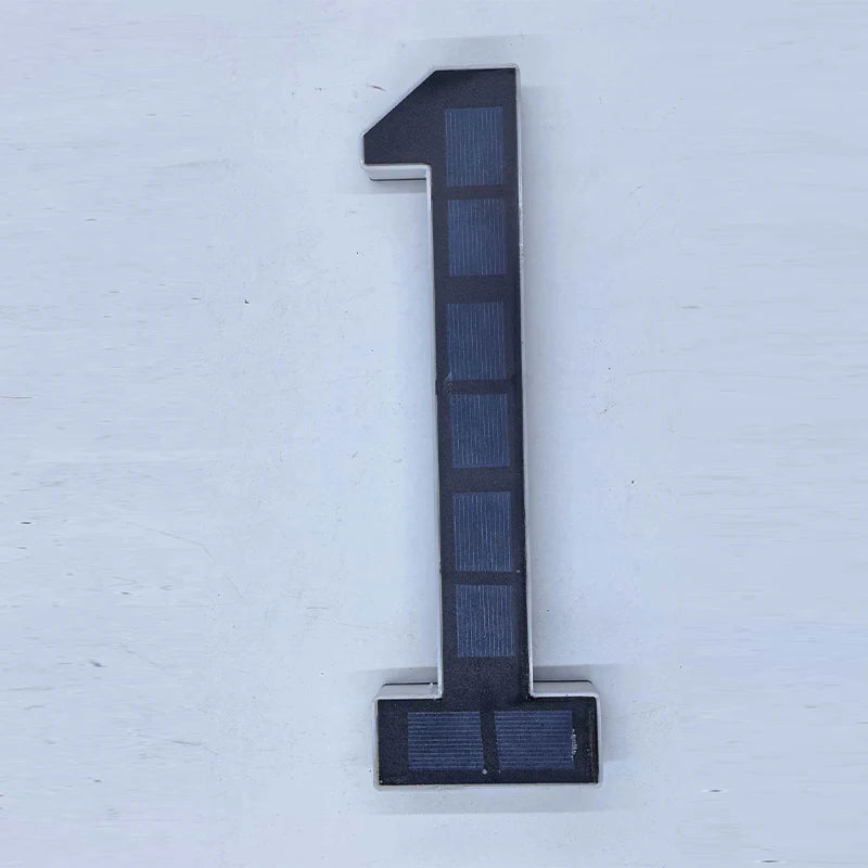 Solar House Number Light LED Address Plaque Sign for Door Wall Outdoor