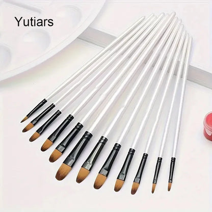 12/48 Pcs Art Paint Brushes Set Nylon Hair for Oil Acrylic Watercolor Painting