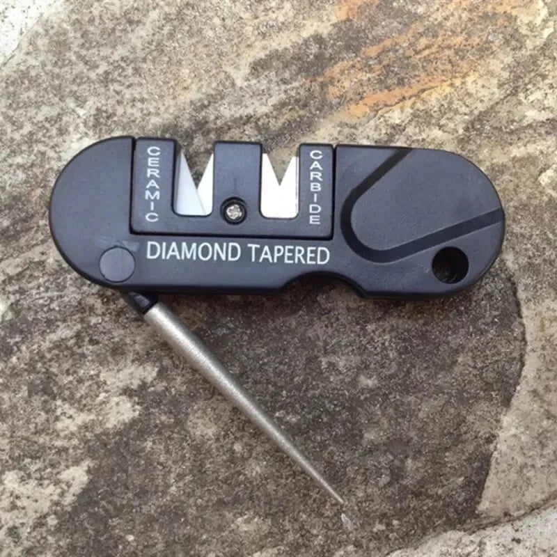 4-in-1 Tungsten Ceramic Carbide Knife Sharpener Portable Outdoor Camp Tool