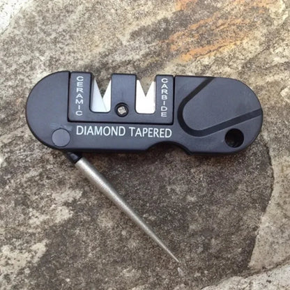 4-in-1 Tungsten Ceramic Carbide Knife Sharpener Portable Outdoor Camp Tool