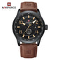 NAVIFORCE Trend Casual Wristwatch for Man Military Sports Water Resistant Leather Strap Men's Clock Quartz Calendar Male Watches-EXPROTAS