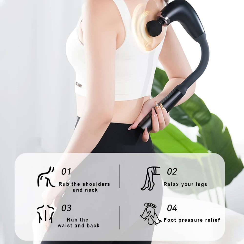 Smart Fascia Gun Electric Massager Handheld Deep Tissue Muscle Hammer 2025