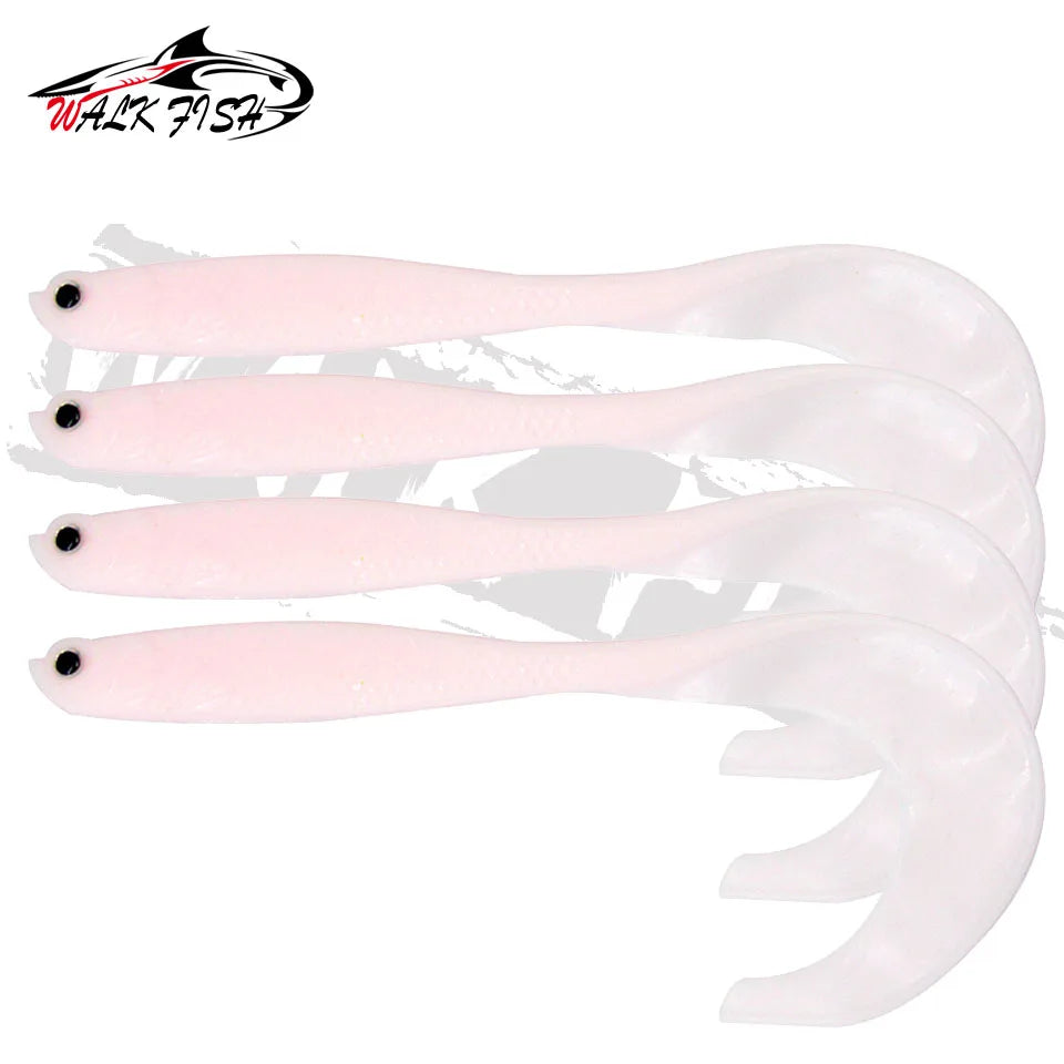 4PCS Fishing Lure Jigging Soft Baits 12.5cm 5.5g Hooks for Bass Pike