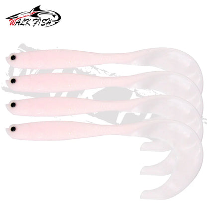 4PCS Fishing Lure Jigging Soft Baits 12.5cm 5.5g Hooks for Bass Pike