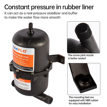 0.75L 1L 125PSI Pre-Pressurized Accumulator Tank Pressure Storage Vessel Hold Water Under Pressure Water Pump Flow Control Inter-EXPROTAS