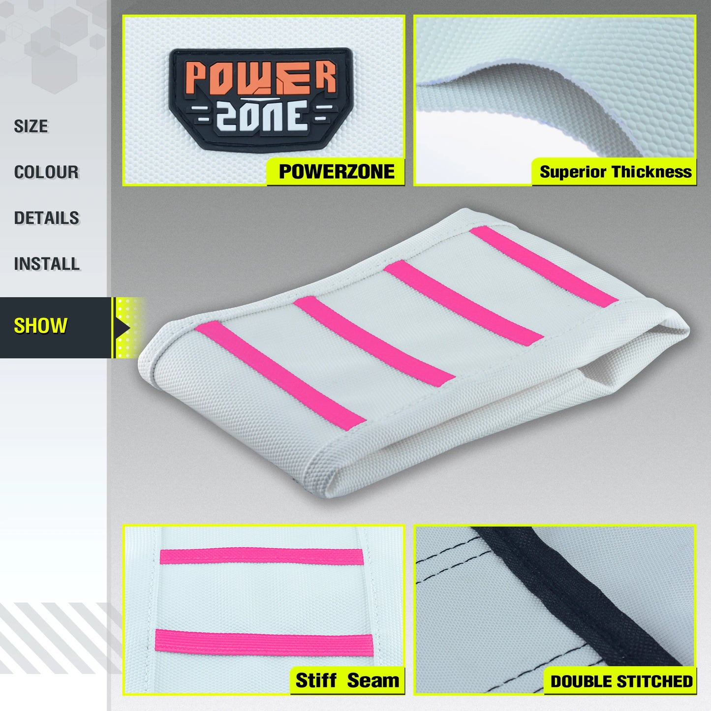 White Ribbed Waterproof Anti-Slip Seat Cover by Powerzone for SXF EXC KXF CRF