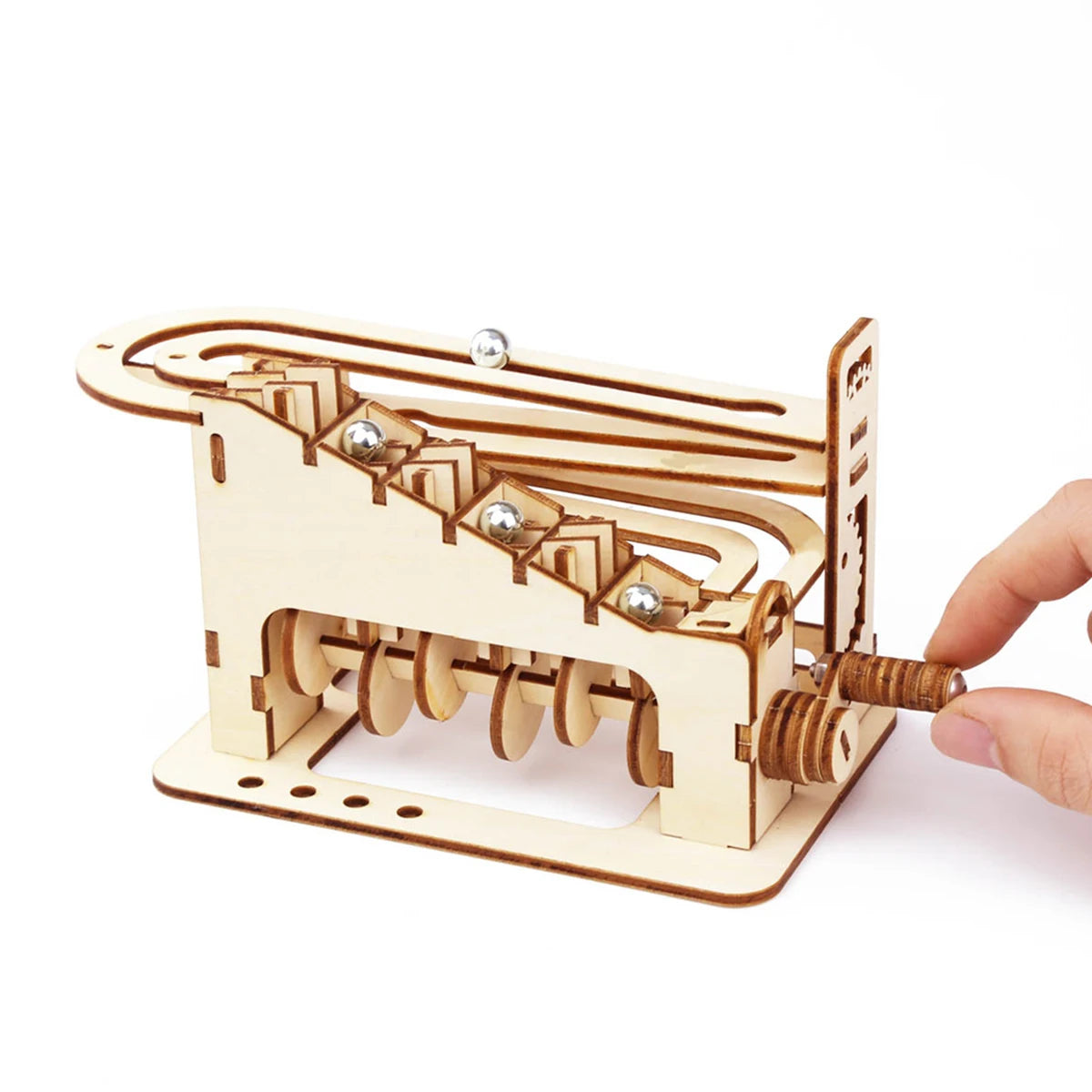 Spiral Marble Run 3D Wooden Puzzle for Adults & Teens DIY Model Building