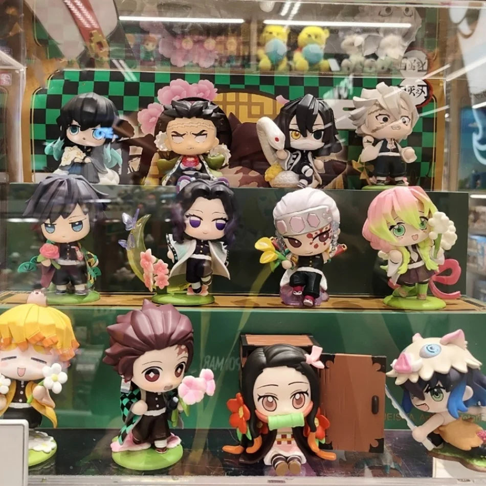 Demon Slayer Blind Box Figure Tanjiro Nezuko Anime PVC Collectible Toy
