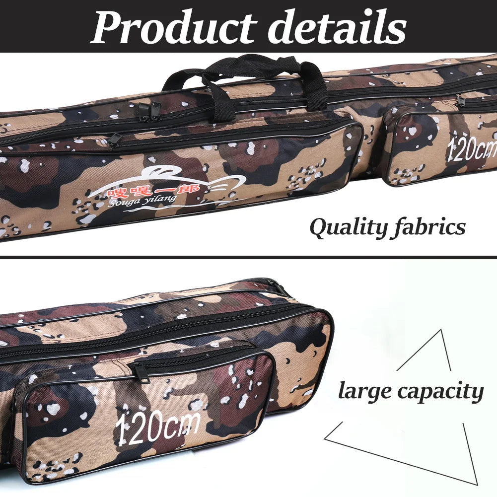 Sougayilang Fishing Rod Bag 80/120cm Nylon Tackle Storage Large Capacity Case