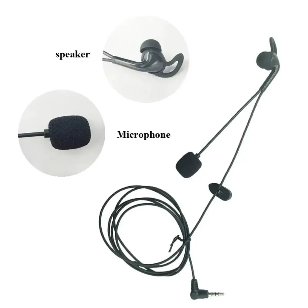 3.5mm Plug Referee Intercom Headset Judger Use Motorcycle Referee Earphone Football Referee Black Interphone Headphone