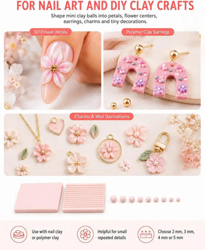 3D Print Clay Gel Ball Maker 4PCS Nail Art Bead Roller for Flowers