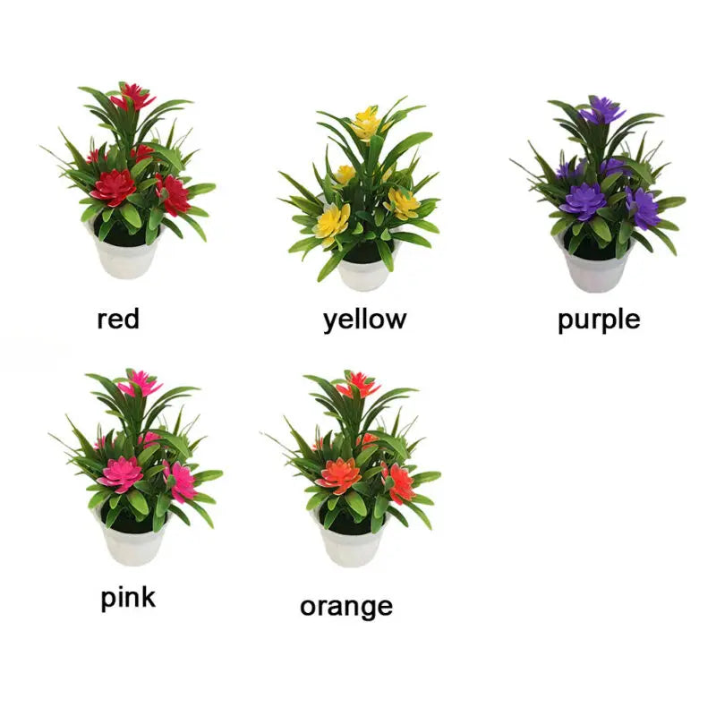 Artificial Flowers Plant Pot Fake Decor for Home Office Garden Balcony