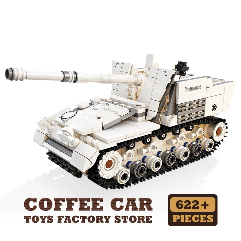 WW2 Anti-Tank Gun Building Blocks Military Weapon MOC Armored Car Model Toy Gift