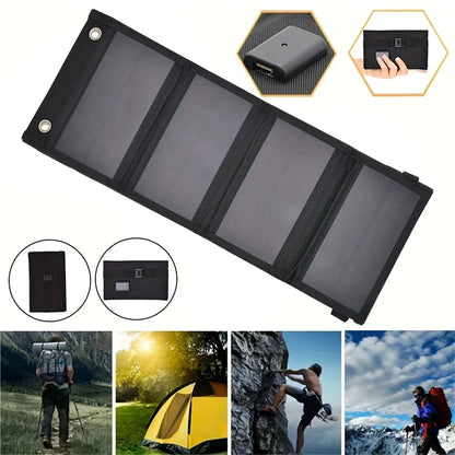 12V Phone USB Charger Solar Panel Portable Outdoor Camping Power Bank