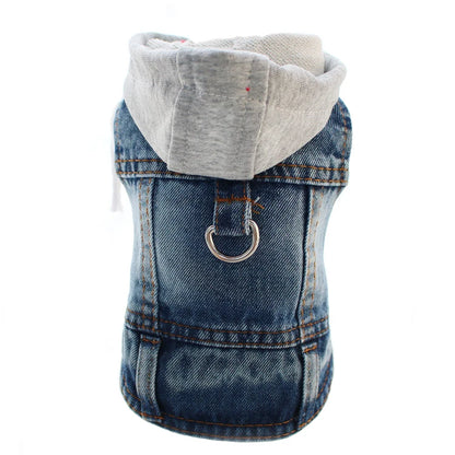 Puppy Denim Coat Jacket for Small Medium Dogs Pet Clothing Vest
