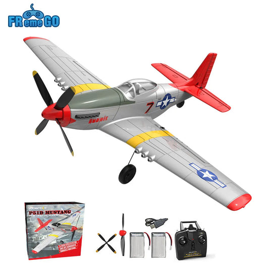 New P51D RC Airplane One-key Aerobatic 2-Ch/4-Ch RC Plane RTF Mustang Aircraft W/Xpilot Stabilization System (761-5 RTF)-EXPROTAS