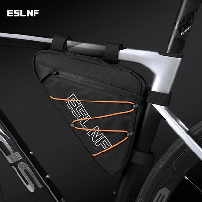 ESLNF Waterproof Bike Triangle Bag with Side Net Reflective Rope for Road MTB