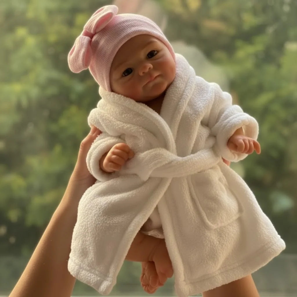AnjoDoll 13 Inch Silicone Reborn Doll Open Mouth Washable Girl Boy 2 Outfits