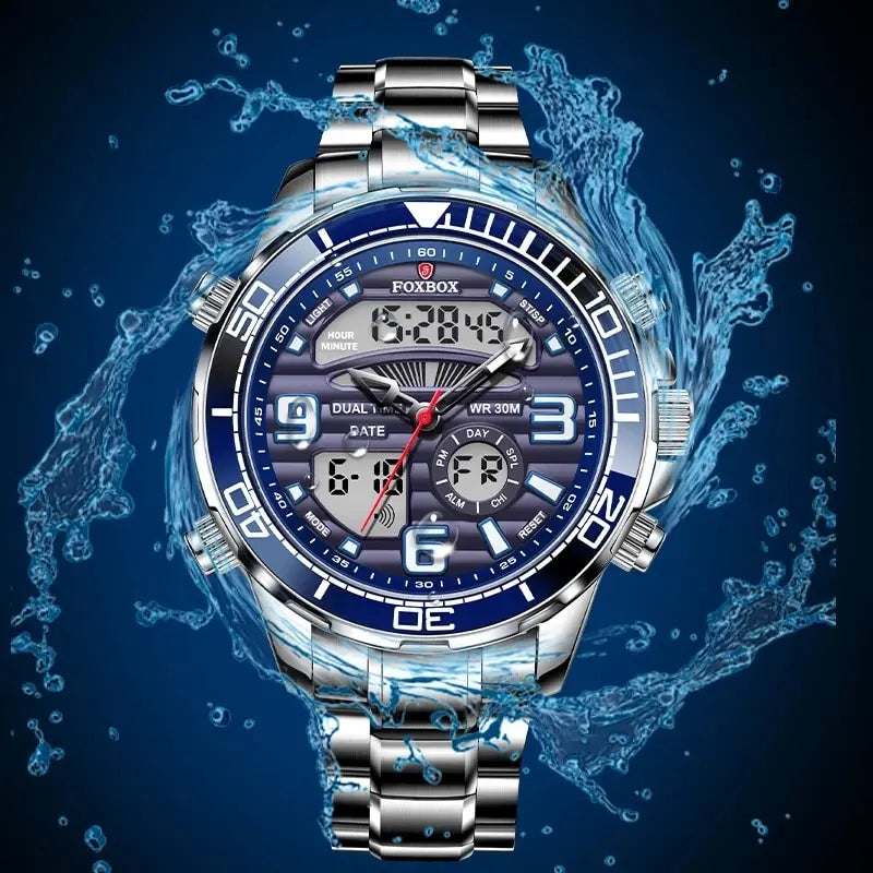 2024 Top Brand Luxury Digital Mens Watches Top Luxury Sport Quartz Wristwatch For Men All Steel Military Waterproof Clock+Box-EXPROTAS