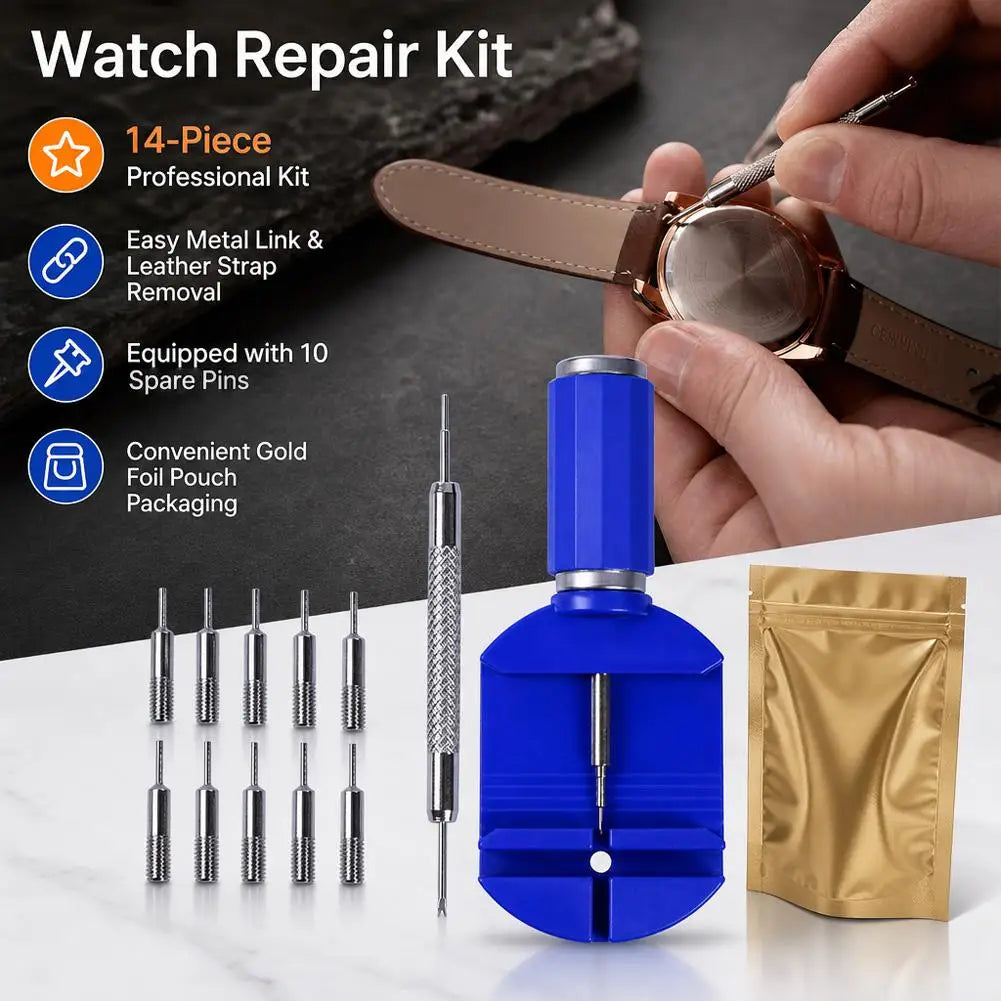 Watch Strap Link Remover Repair Tool 14PCS Adjustable Metal Band Adjuster