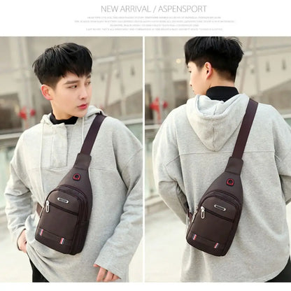 Men Messenger Bag Waterproof Oxford Crossbody Travel Shoulder Bag Large Capacity