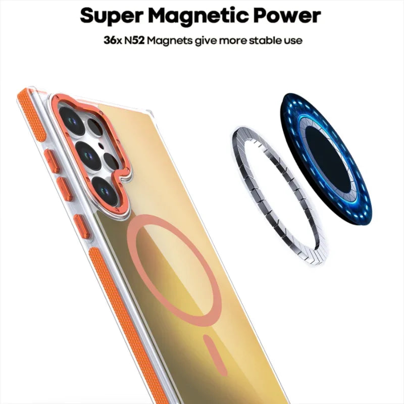 MagSafe Metal Lens Case for Samsung Galaxy S21-S25 Ultra Plus A16 A34 A54