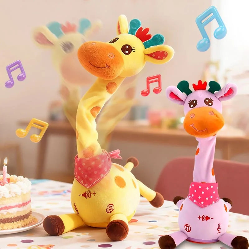 Dancing Talking Giraffe Toy Plush with 10 Songs Adjustable Volume Repeating
