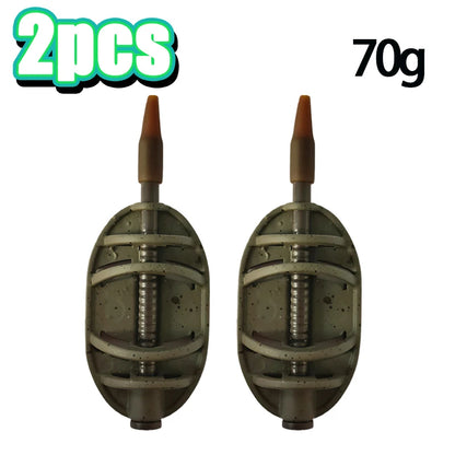 Carp Inline Method Feeder Zinc Alloy Groundbait Weight Short Body Rig Setup