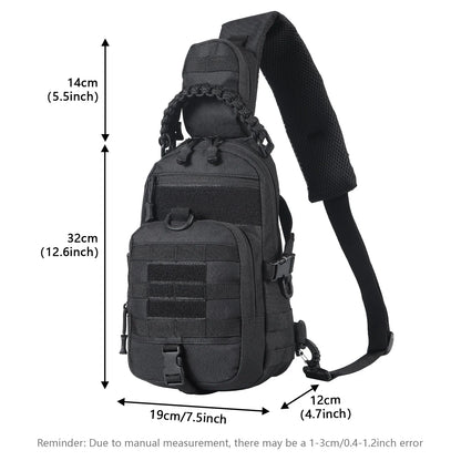 Tactical Chest Bag Sling Backpack Outdoor Travel Military Mens Molle Bags