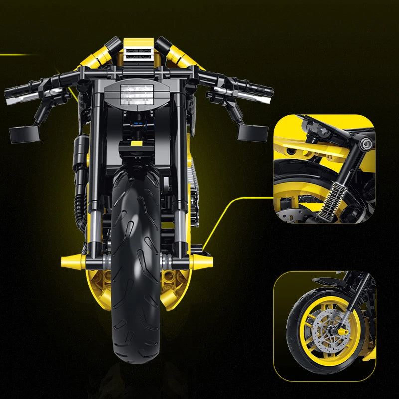 500+pcs Super Racing Motorcycle Building Blocks Technical DIY Motorbike Model Toy Gift