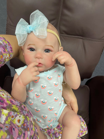 18Inch Full Body Silicone Vinyl Reborn Baby Doll Girl Washable Raven