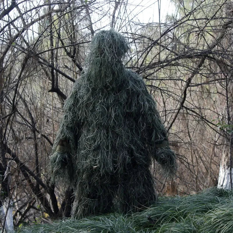 3D Ghillie Suit Camo Set 5PCS Withered Grass Hunting Outfit for Outdoor