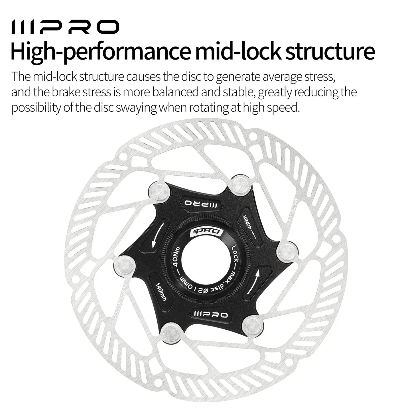 IIIPRO Ultralight Disc Brake Rotor 140/160mm 6-Bolt Center Lock 1.8mm Hollow
