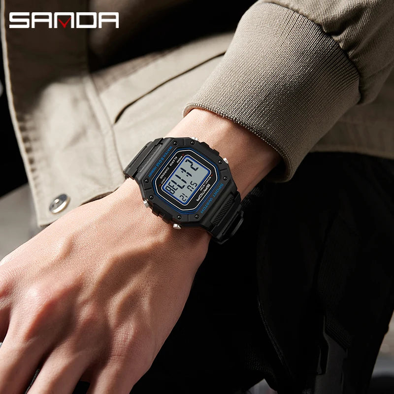 SANDA 2156 Fashion Mens Watch Military Water Resistant Sport Watches Army Big Dial Led Digital Wristwatches Stopwatches For Male-EXPROTAS