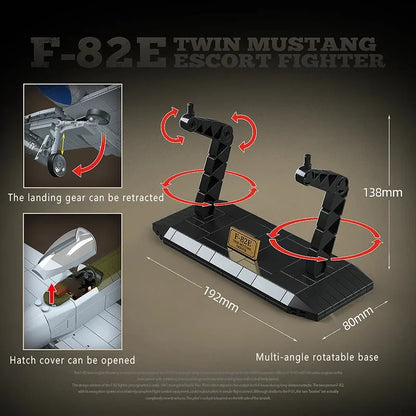 QUAN GUAN 100281 F-82E Twin Mustang Fighter Building Blocks Aircraft Toy Set
