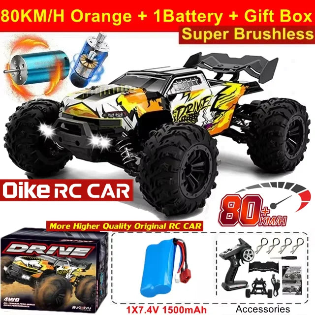 4WD RC Car Remote Control Buggy Off Road Brushless 80KM/H Racing Truck