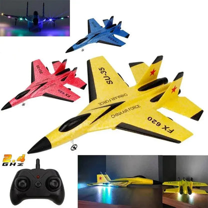 SU35 RC Plane FX620 FX820 2.4G Remote Control Flying Model Glider Airplane With LED Lights Aircraft Foam Toys For Children Gifts-EXPROTAS