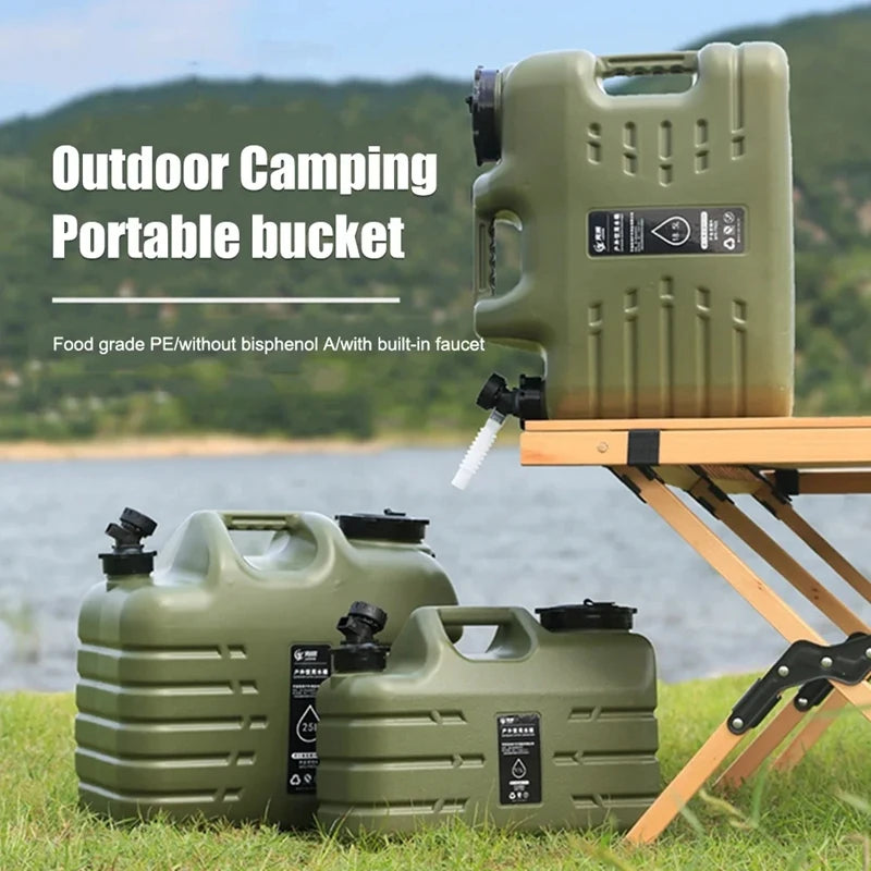 11L Portable Water Container w/ Faucet Leakproof Canister for Camping Travel