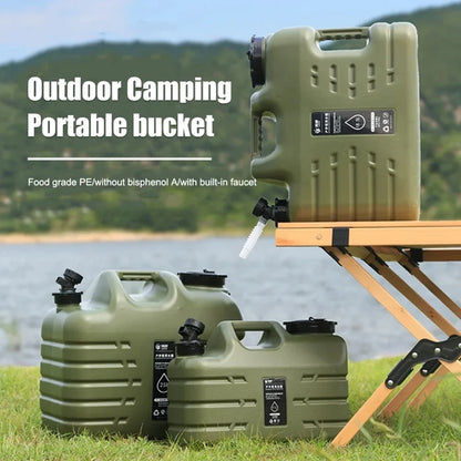 11L Portable Water Container w/ Faucet Leakproof Canister for Camping Travel
