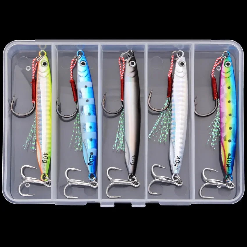 Artificial Bait Fishing 5pcs Metal Casting Sink 7G 10G 21G 30G 40G