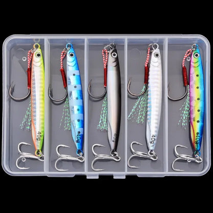 Artificial Bait Fishing 5pcs Metal Casting Sink 7G 10G 21G 30G 40G