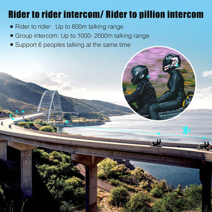 FreedConn Motorcycle Helmet Bluetooth Intercom Headset FM Waterproof Music Share