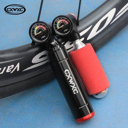 130PSI Mini Bike Pump CXWXC CO2 Tyre Inflator MTB Road Bicycle Alloy