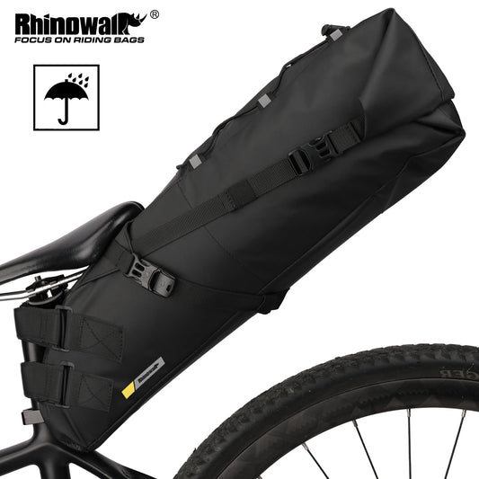 Rhinowalk Waterproof Bicycle Rear Saddle Pannier Tail Bag Large Capacity Foldable