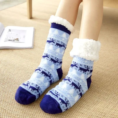 Winter Warm Fuzzy Fluffy Socks Non Slip Cozy Slipper Christmas Gift