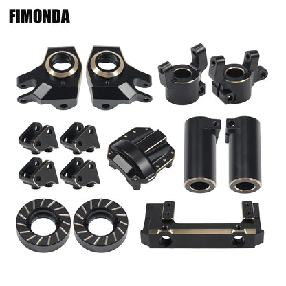 Axial SCX10 II AR44 Black Brass Weight Set Diff Cover Knuckles C-Hubs Link Mounts