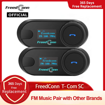 FreedConn Bluetooth Motorcycle Intercom Helmet Headset Wireless Motorbike Head Interphone LCD Screen FM Earphone