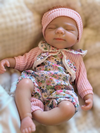 13 Inch Pascale Vivienne Silicone Reborn Girl Doll Open Mouth Full Body Painted